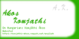 akos komjathi business card